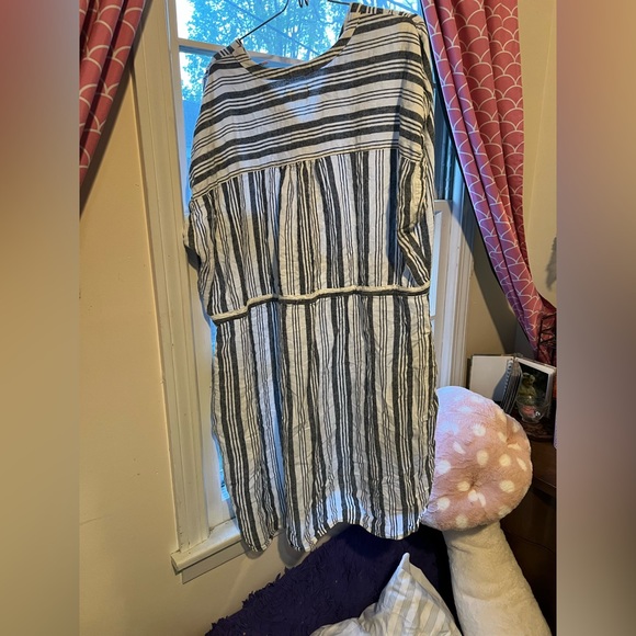 COPY - Time and Tru Striped Dress - Chambray and White XXXL 3X - Picture 2 of 5